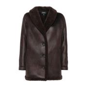 Brun Faux-Shearling Kåpe