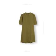 A-Line Low Collar Dress - Army