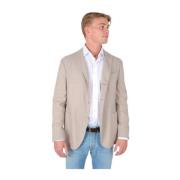 Beige Enkeltspent Blazer Håndlaget i Italia