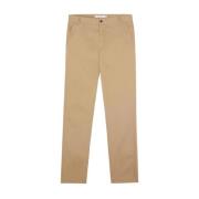 Beige Tapered Pants med Fox Broderi