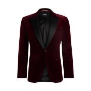 Rød Fløyel Tuxedo Blazer