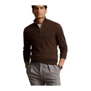 Brun Polo Ralph Lauren Half Zip Long Sleeve Pullover Genser Half-Zip