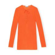 Oransje Merinoull Bluse