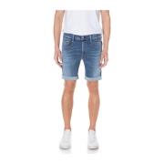 Blå Denim Shorts for Menn