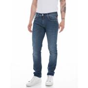 Mørk Blå Straight Fit Jeans