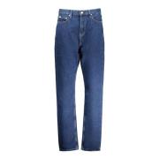 Autentisk Slim Straight Denim Jeans Blå