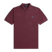 Original ensfarget polo i Oxblood & Ocean