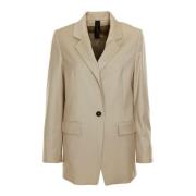 Blank Blazer med Brukket Revers