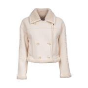 Eco Shearling Jakke Broderte Ermer