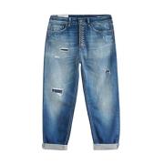 Løstsittende Jeans med Juvelknapp