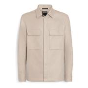 Beige Lin Overshirt