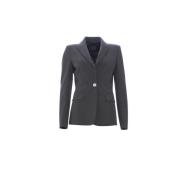 Grå Stretch Crepe Blazer Jakke