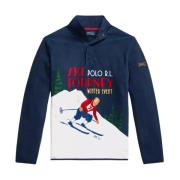 Polar Fleece genser med ski-motiv