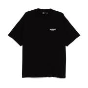 Svart Bomull Jersey Crew Neck T-skjorte