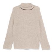 Khaki Melange Turtleneck Genser