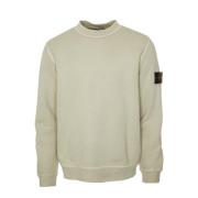 Diagonalt Vevd Sweatshirt med Rund Hals