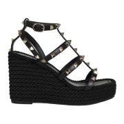 Svart Rockstud Torchon Kile Espadrilles