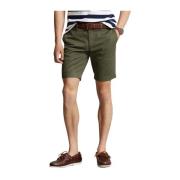 Grønn Stretch Slim Fit Flat Shorts