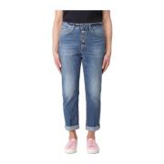 Blå Loose Fit Ankellange Jeans