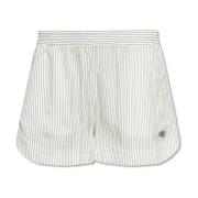 Stripete silke shorts