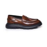 Brun Skinn Loafers Klassisk Stil