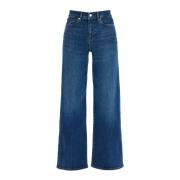 Høytlivsbredbent cropped jeans