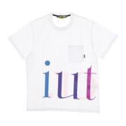 Hvit Crewneck Lomme T-skjorte