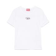 Hvit Oval D Logo Crew Neck T-skjorte