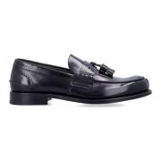 Svarte Lukkede Loafers Elegante Skinn Sko