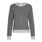 Sort Strikket Pullover Genser