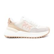 Beige Chunky Sneakers Lisser Gummisåle