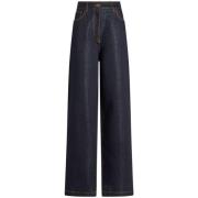 Indigo Denim High Waist Wide Leg Jeans