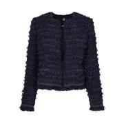 Navy Fringe Blazer med glitterdetaljer