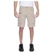 Beige Bomull Herre Shorts Enkel Stil