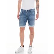 Mid Blue Denim Shorts