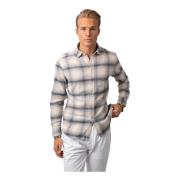 Heavy Flannel Check Overshirt Light Grey