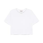 Hvit Logo Print Crew Neck T-skjorte