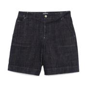 Indigo Blå Shorts med Brodert Logo