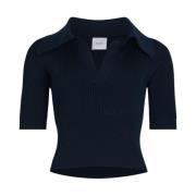 Navy Blue V-Neck Polo Shirt