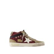 Burgunder Skinn Mid Star Sneakers