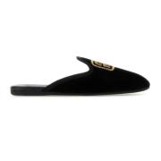 Brodert Slip-On Mules Velvet Effekt