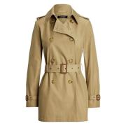 Beige Lauren By Ralph Lauren Beige Double Breastd Cotton Blend Trench ...