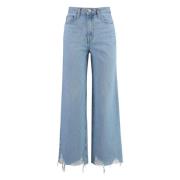 Wide Crop Jeans, Økologisk Bomull