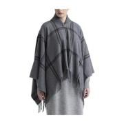 Ull, kasjmir og lurex blanding poncho