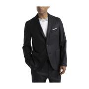 Ren ny ullflanell enkeltspent blazer