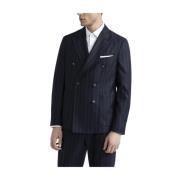 Pinstripe ull dobbeltspent blazer