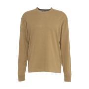 Brun Crew Neck Genser Strikkevarer