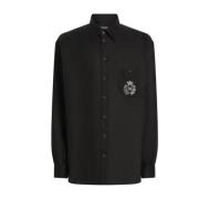 Svart Button-Up Skjorte Klassisk Stil