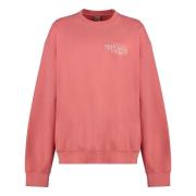 Bomull Crew-Neck Sweatshirt Ribbestrikkede Kanter