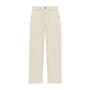 Ecru Straight Leg Jeans for Menn